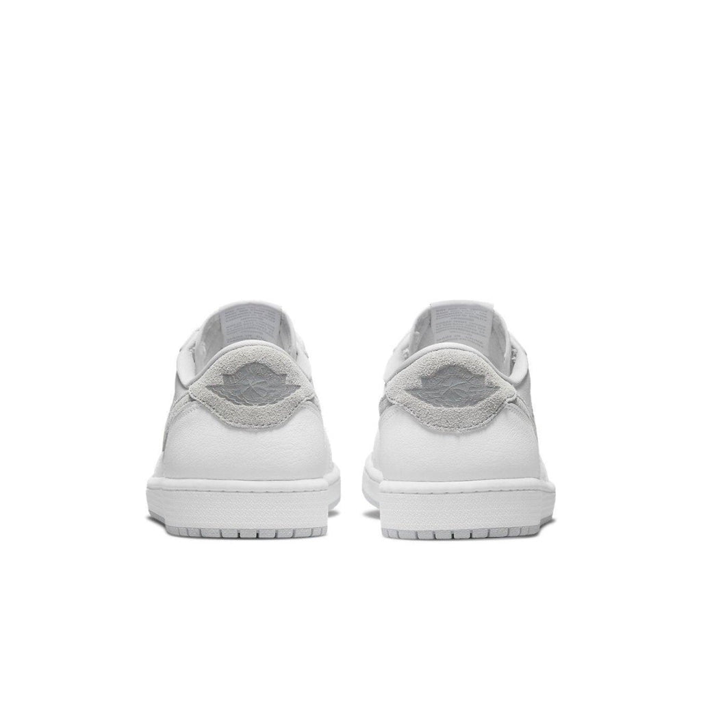 Back view of Air Jordan 1 Low OG Neutral Grey (2021) showcasing the logo and minimalist design.
