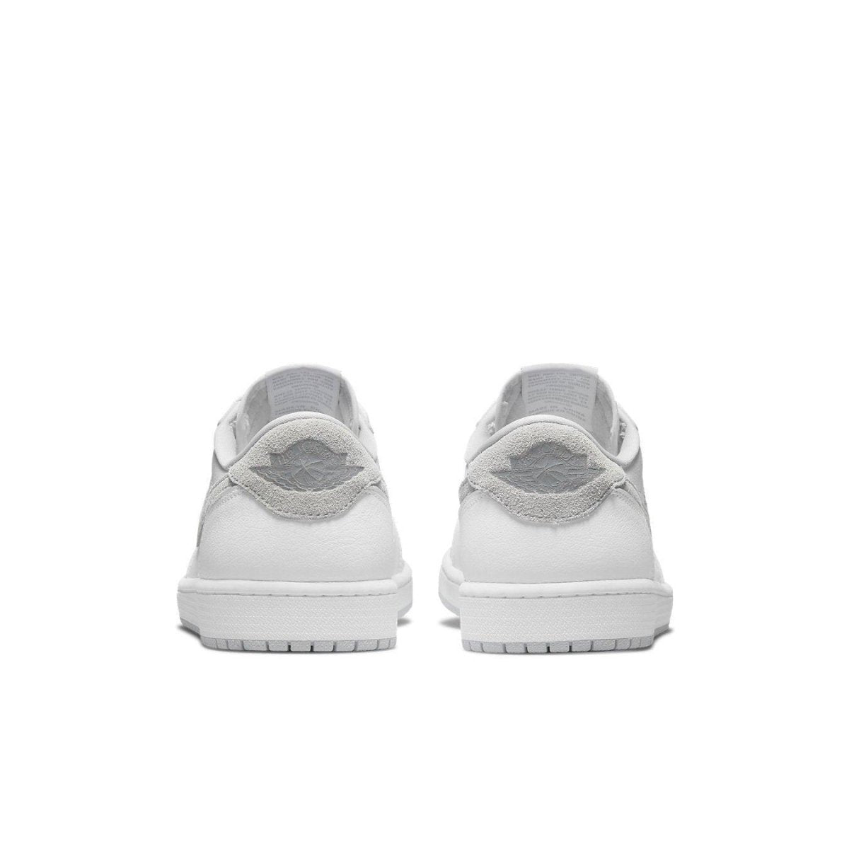 Back view of Air Jordan 1 Low OG Neutral Grey (2021) showcasing the logo and minimalist design.