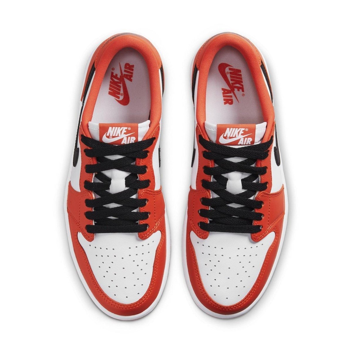 Nike Air Jordan 1 Low OG Starfish women's sneakers in white and orange colorway with black accents.