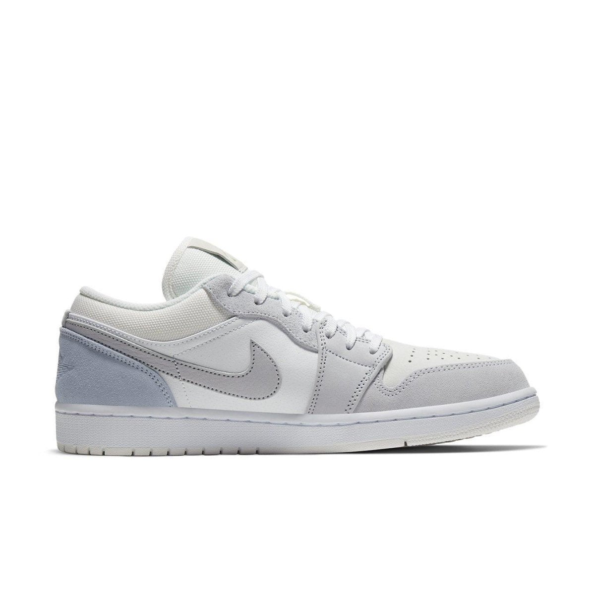 Air Jordan 1 Low Paris sneakers featuring blue, gray, and white design inspired by Parisian landmarks.