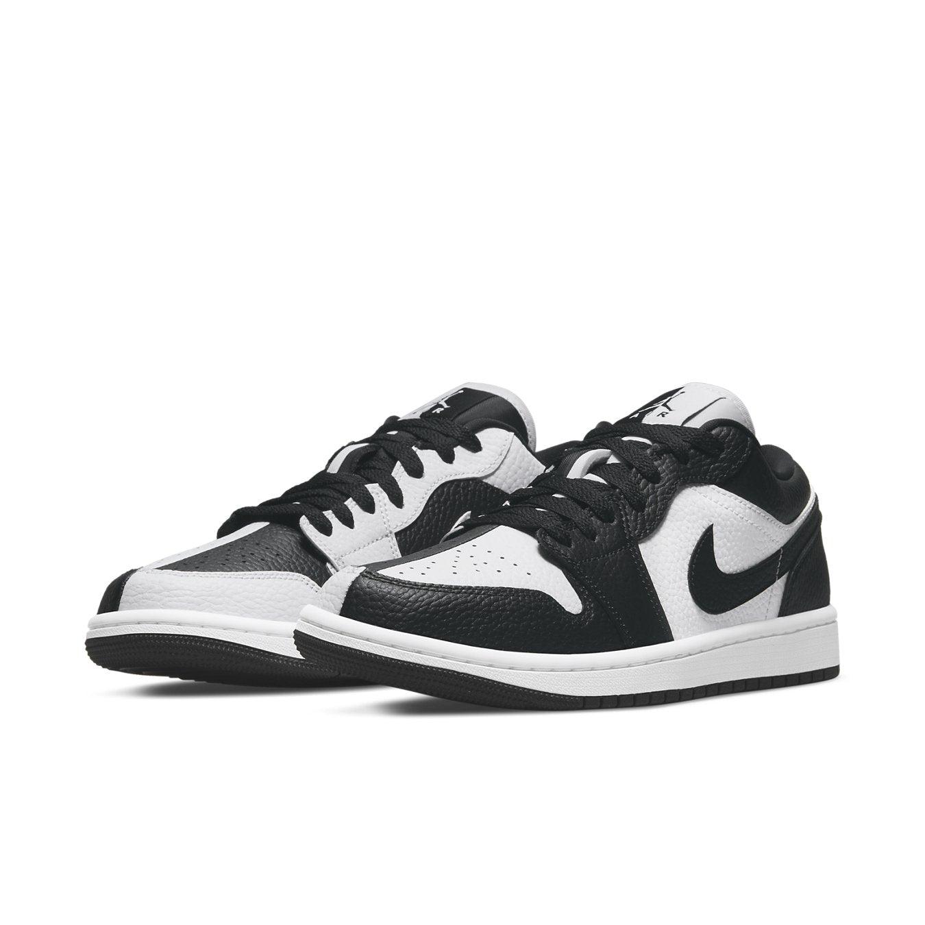 Air Jordan 1 Low SE 'Homage' women's sneakers, black and white colorway, featuring leather upper and iconic design.