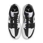 Air Jordan 1 Low SE 'Homage' women's shoes in black and white with contrasting leather design.
