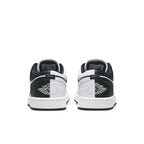 Air Jordan 1 Low SE Homage Split White Black women's sneakers rear view showing contrasting colors