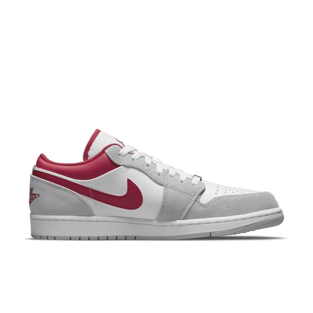 Air Jordan 1 Low SE in Light Smoke Grey and Gym Red with premium materials and modern design.