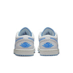 Retro Jordan 1 Low SE Reverse Ice Blue (W) featuring white and blue detailing on the heel.