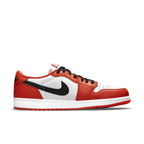 Air Jordan 1 Low Starfish features a white leather upper with orange overlays and a black Swoosh.