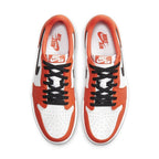 Air Jordan 1 Low OG Starfish featuring white, orange, and black colorway with iconic Nike branding.