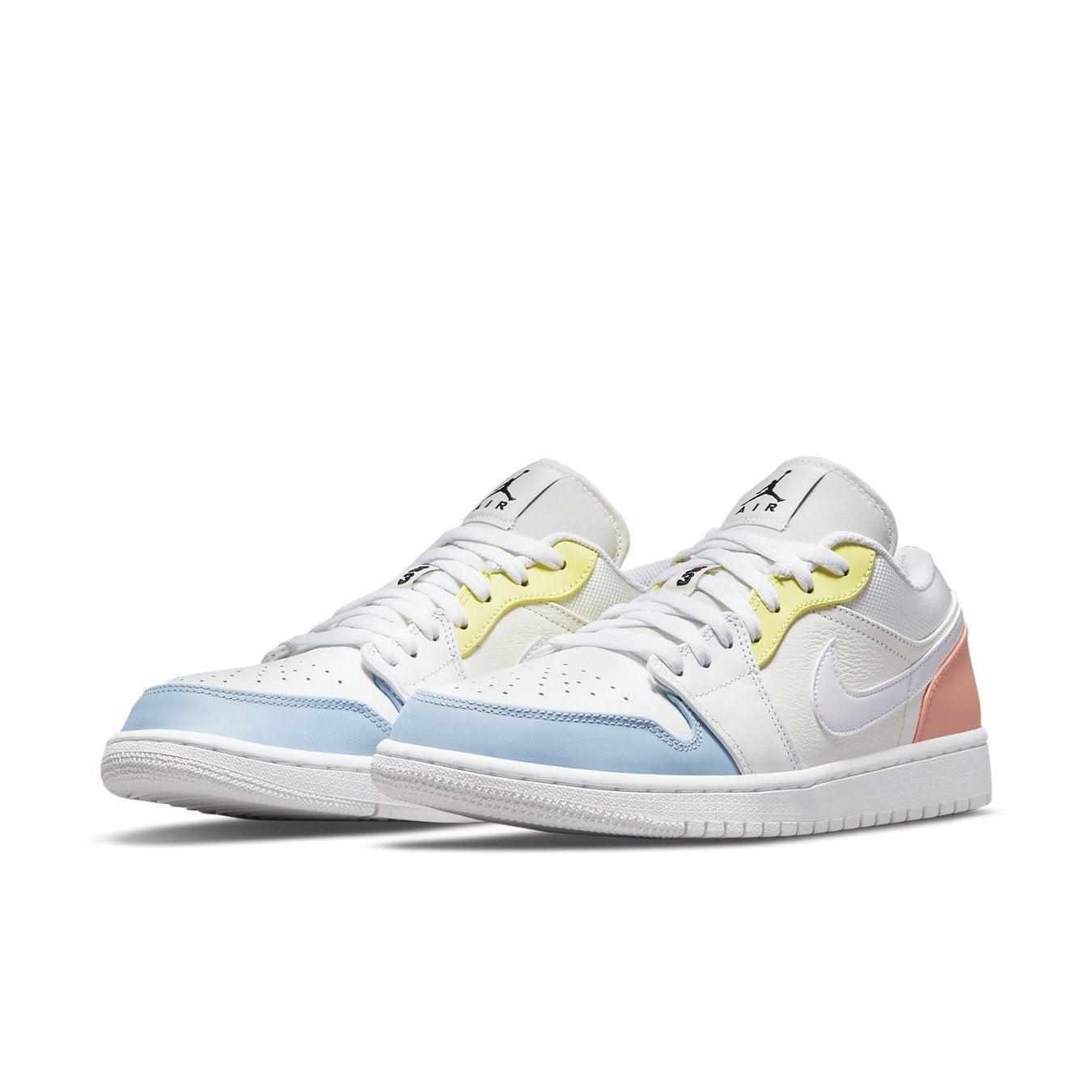 Air Jordan 1 Low 'To My First Coach' featuring white and pastel color accents.