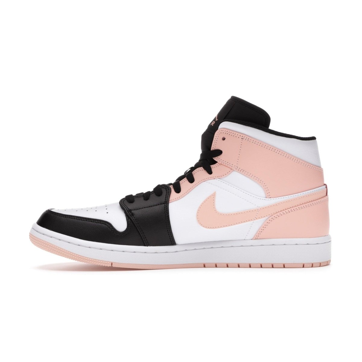 Air Jordan 1 Mid Arctic Orange Black Toe sneaker featuring black, white, and Arctic Orange accents.