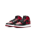 Air Jordan 1 Mid Banned 2020 in black and red with white sole, showcasing a stylish and bold design.