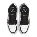Air Jordan 1 Mid Carbon Fiber All-Star 2021 sneakers in black and white, top view showcasing iconic design.