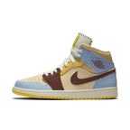 Jordan 1 Mid SE Fearless Maison Chateau Rouge sneaker with unique design elements and vibrant colors.