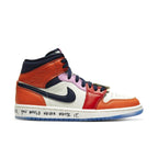 Jordan 1 Mid SE Fearless Melody Ehsani sneakers featuring vibrant colors and empowering quotes.