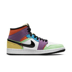 Air Jordan 1 Mid SE 'Multi-Color' featuring a mix of suede and leather in vibrant colors and black Swoosh.
