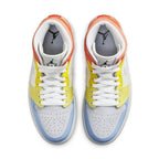 Air Jordan 1 Mid 'To My First Coach' sneakers for women featuring colorful panels and a comfortable design.