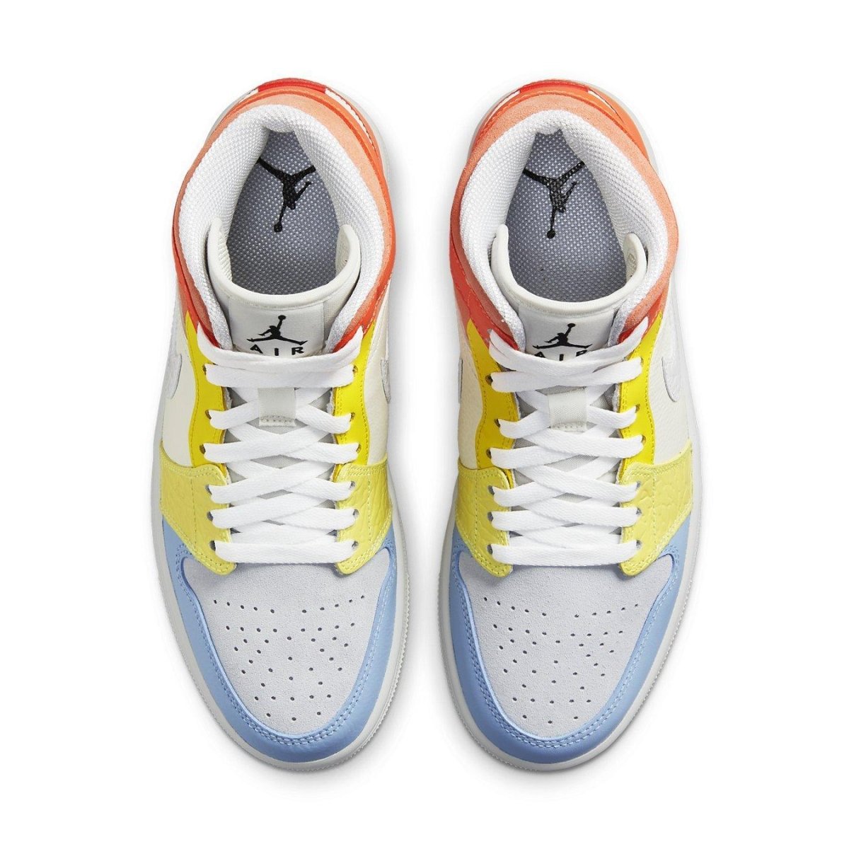 Air Jordan 1 Mid 'To My First Coach' sneakers for women featuring colorful panels and a comfortable design.