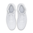 Air Jordan 1 Mid Triple White 2.0 2020 sneakers with all-white leather and textile details.