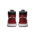 Rear view of the Jordan 1 Retro Black Toe (2016) showcasing premium leather and iconic design.