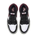 Nike Air Jordan 1 Retro High in black and gym red, showcasing its signature design and colorway.