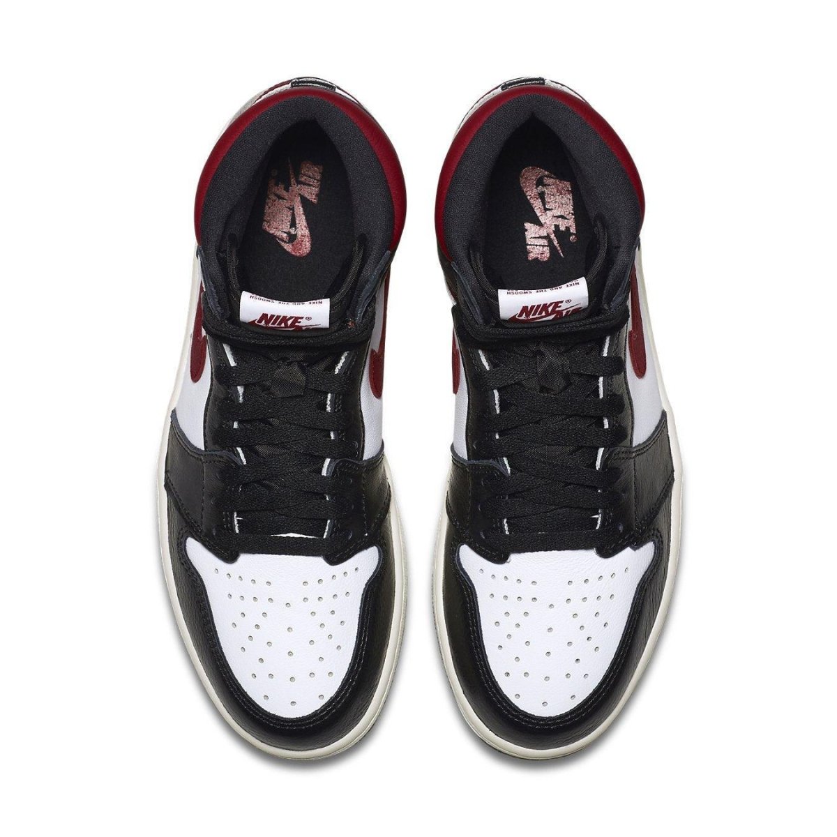 Nike Air Jordan 1 Retro High in black and gym red, showcasing its signature design and colorway.