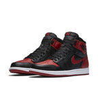 Jordan 1 Retro High Bred Banned 2016 sneakers in black and red with a white sole