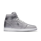 Jordan 1 Retro High OG CO.JP in neutral grey with metallic silver details and white sole.