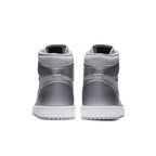 Back view of the Jordan 1 Retro High CO Japan Neutral Grey (2020) showcasing metallic silver details.