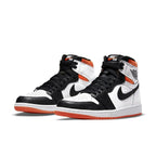 Air Jordan 1 Retro High OG Electro Orange featuring white leather and black accents.