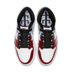 Air Jordan 1 Retro High 'Fearless' UNC Chicago with black, white, and red leather uppers.