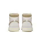 Rear view of Jordan 1 Retro High OG Craft Vibrations of Naija featuring a beige and gold colorway.