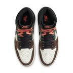 Air Jordan 1 Retro High OG Hand Crafted featuring a unique color palette with brown, green, and magenta accents.