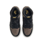Air Jordan 1 Retro High OG Palomino GS shoes featuring black leather and brown nubuck design.