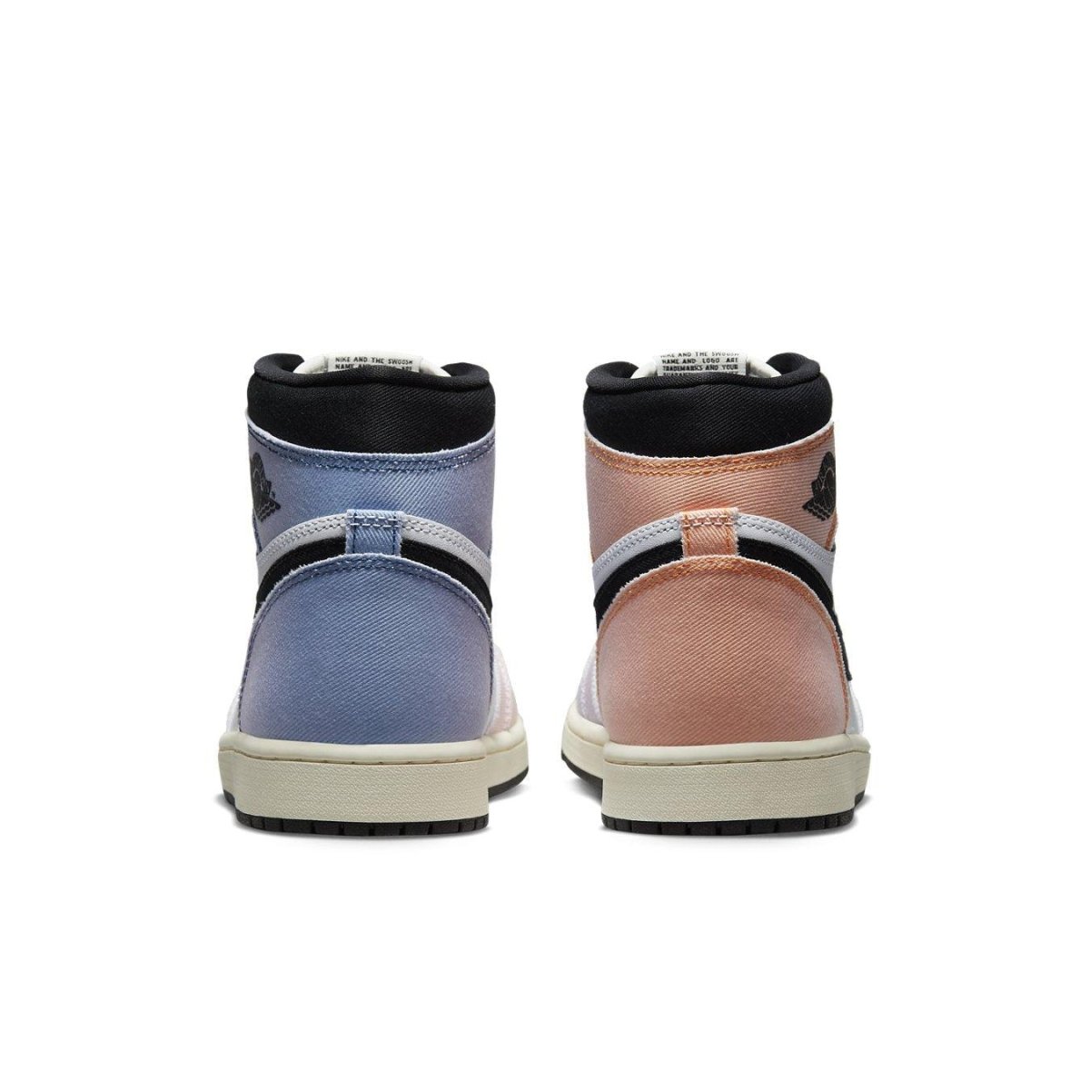 Back view of Air Jordan 1 Retro High OG Skyline featuring gradient hues of pink and lavender.