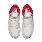 Jordan 1 Retro High Phantom Gym Red, featuring smooth and textured leather with dual-layer Swoosh and Air-infused midsole.