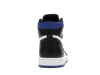 Back view of Air Jordan 1 Retro High OG 'Royal Toe' showcasing its black leather upper and Game Royal accents.