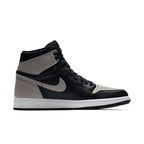 Nike Air Jordan 1 Retro High Shadow 2018 in black and medium grey leather with white midsole.