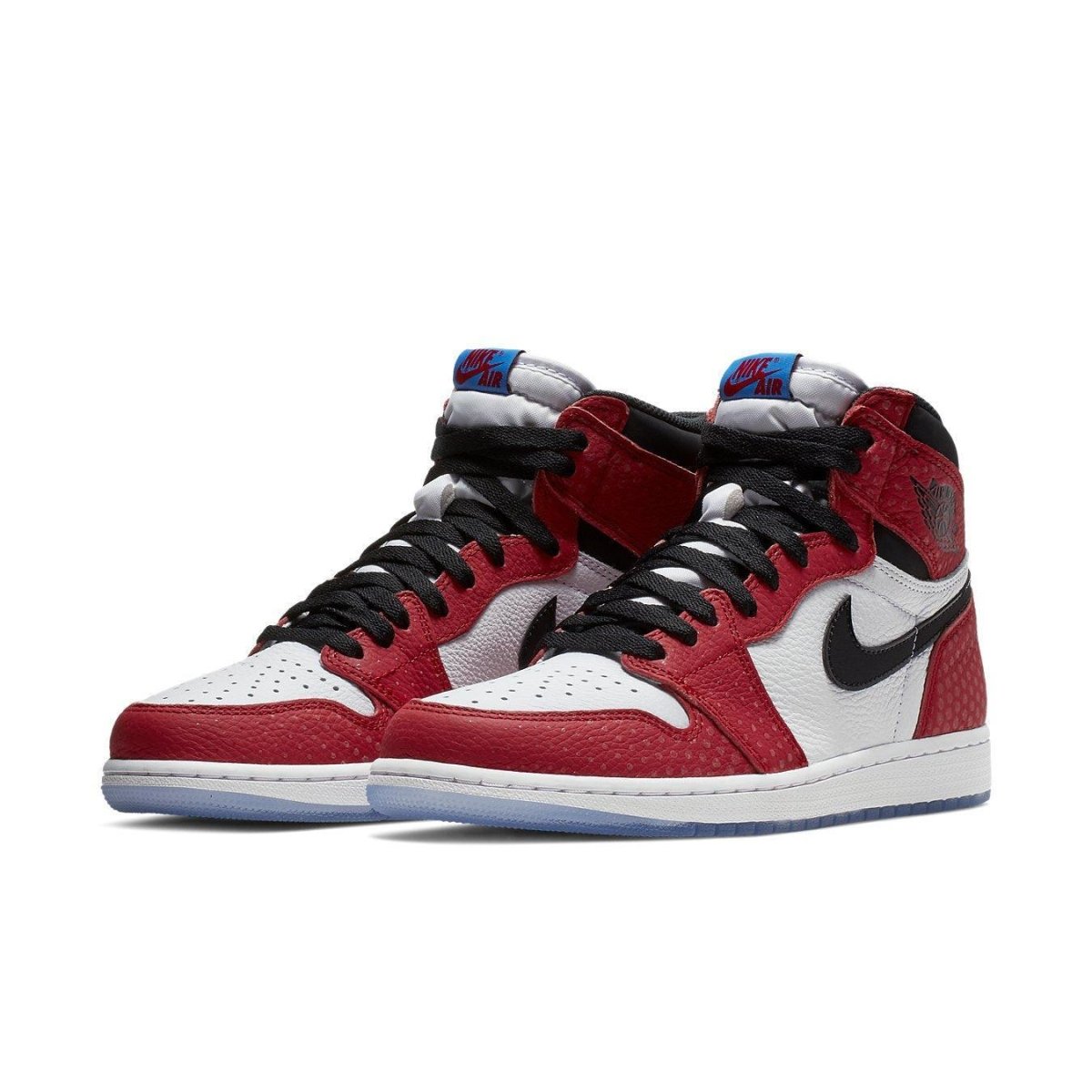 Jordan 1 Retro High Spider-Man featuring red, black, and white design inspired by Miles Morales.