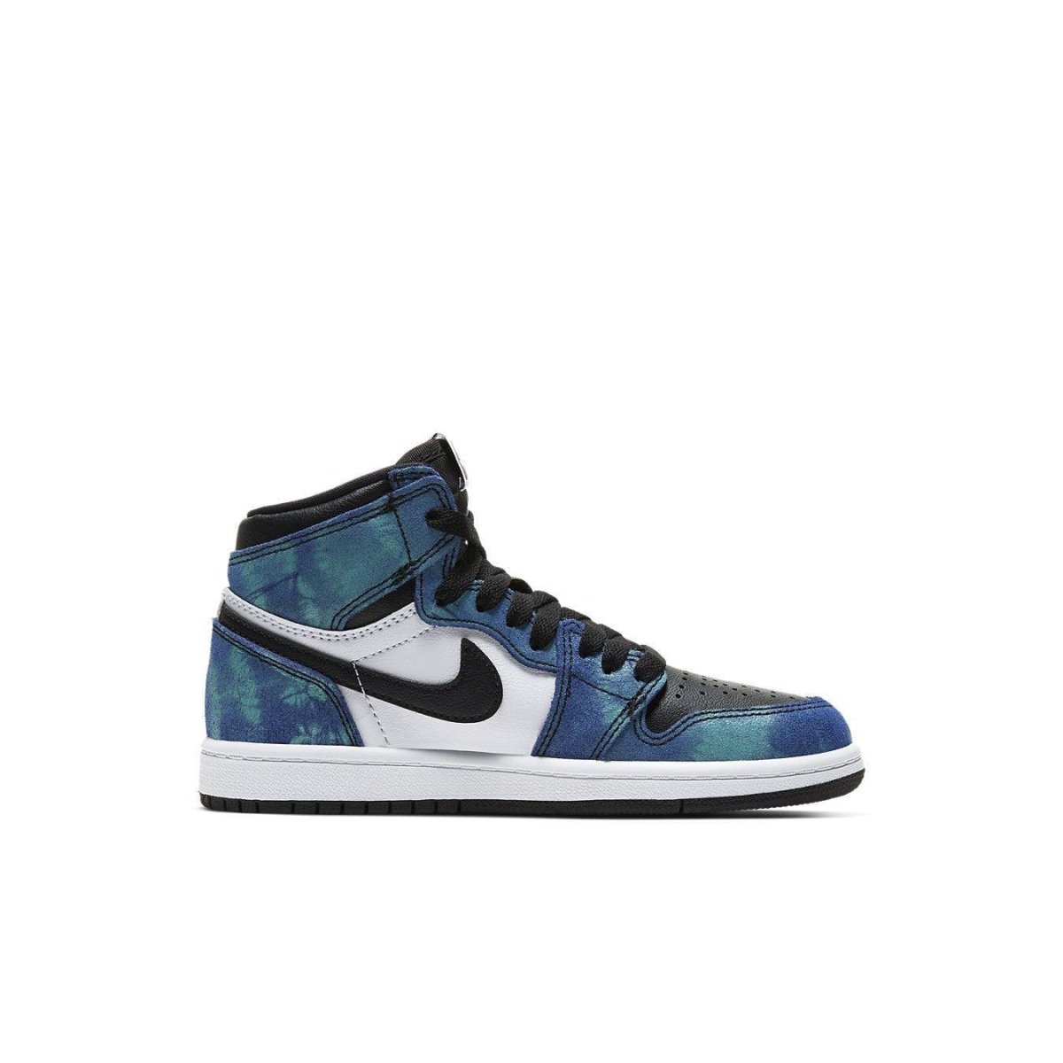 Air Jordan 1 Retro High PS Tie-Dye sneakers featuring a colorful upper and classic black and white design.