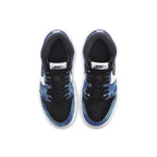 Air Jordan 1 Retro High Tie Dye PS shown from above, featuring psychedelic patterns and black accents.