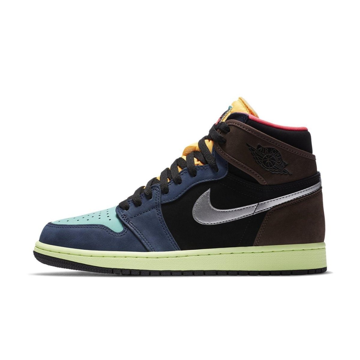 Air Jordan 1 Retro High Tokyo Bio Hack featuring multicolor design with suede and leather details.