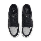 Jordan 1 Retro Low Golf Shadow sneakers with smooth leather and breathable perforations for comfort and style.