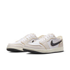 Air Jordan 1 Retro Low OG EX Coconut Milk featuring a breathable upper and contrasting black Swoosh.