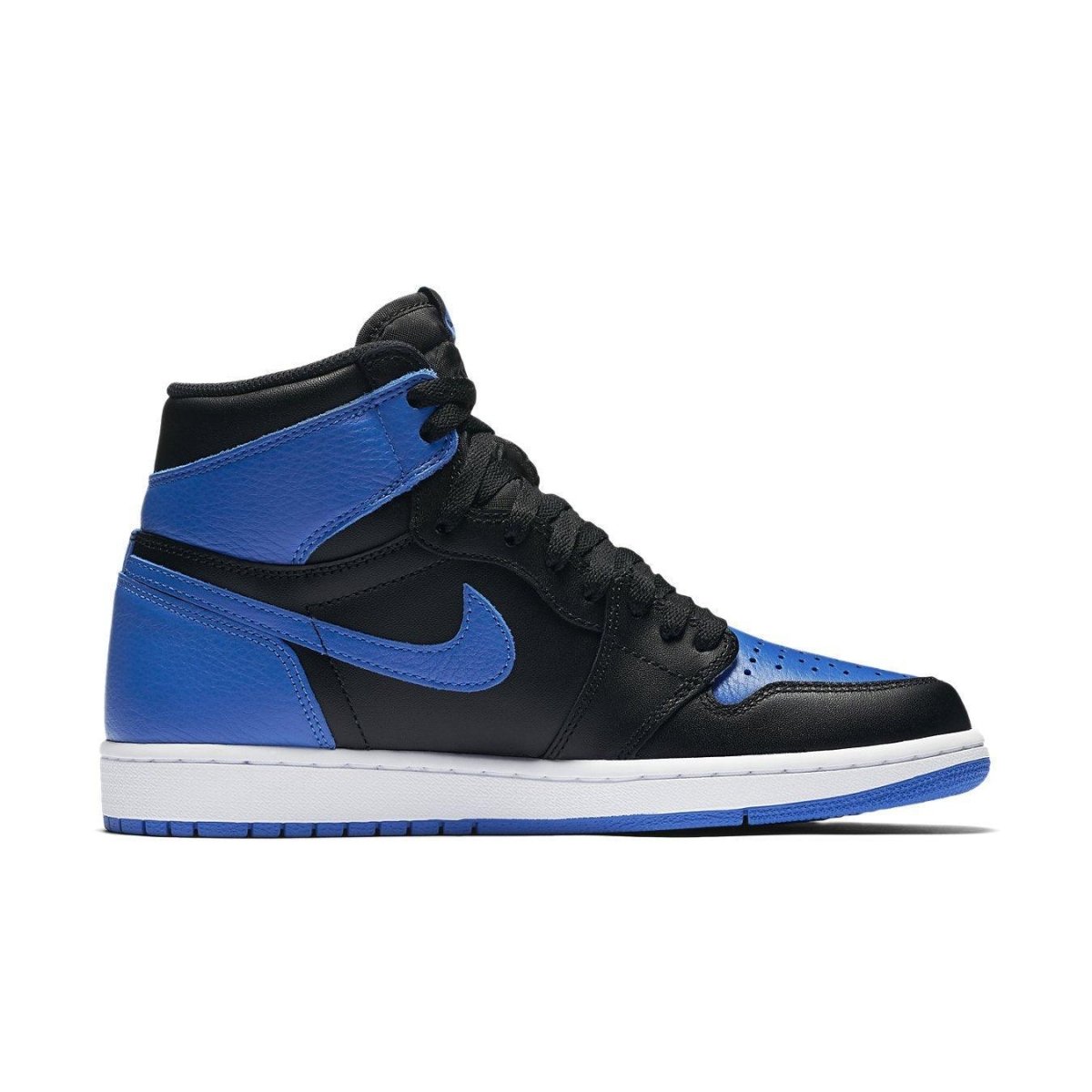 Nike Air Jordan 1 Retro Royal (2017) in black and royal blue, featuring classic high-top silhouette.