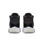 Retro Jordan 11 '72-10' sneakers featuring premium materials and a distinctive design, showcasing the back view.