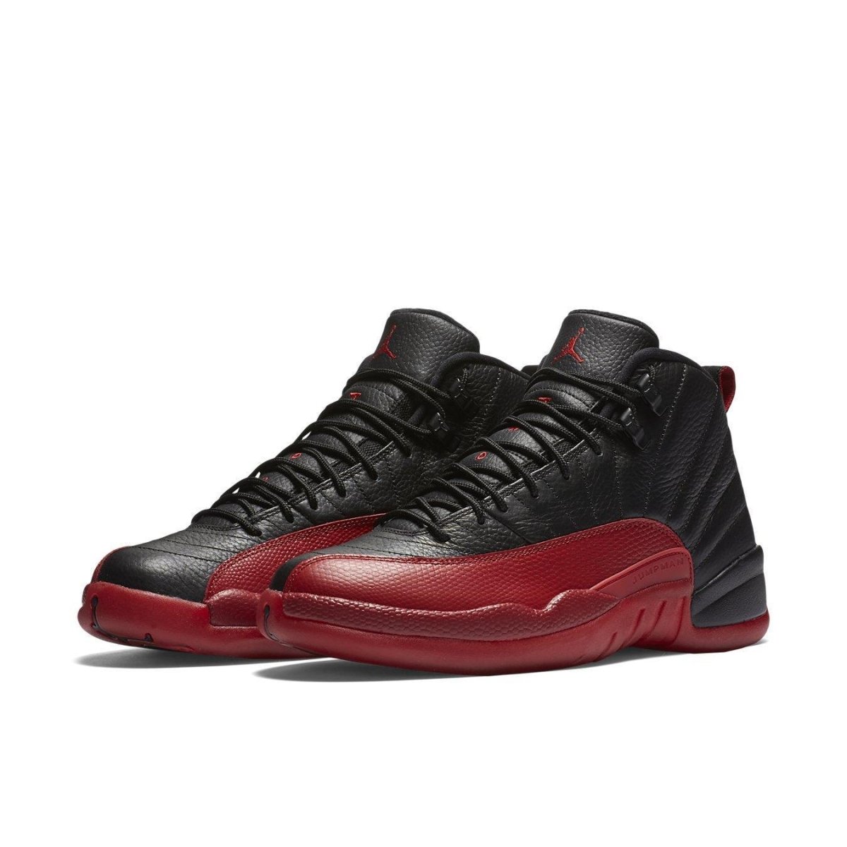 Air Jordan 12 Retro Flu Game 2016 sneakers in black and red colorway, honoring Michael Jordan's iconic performance.