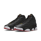 Air Jordan 13 Retro Playoffs 2023, black leather upper, red accents, iconic design from the 1998 All-Star Game.