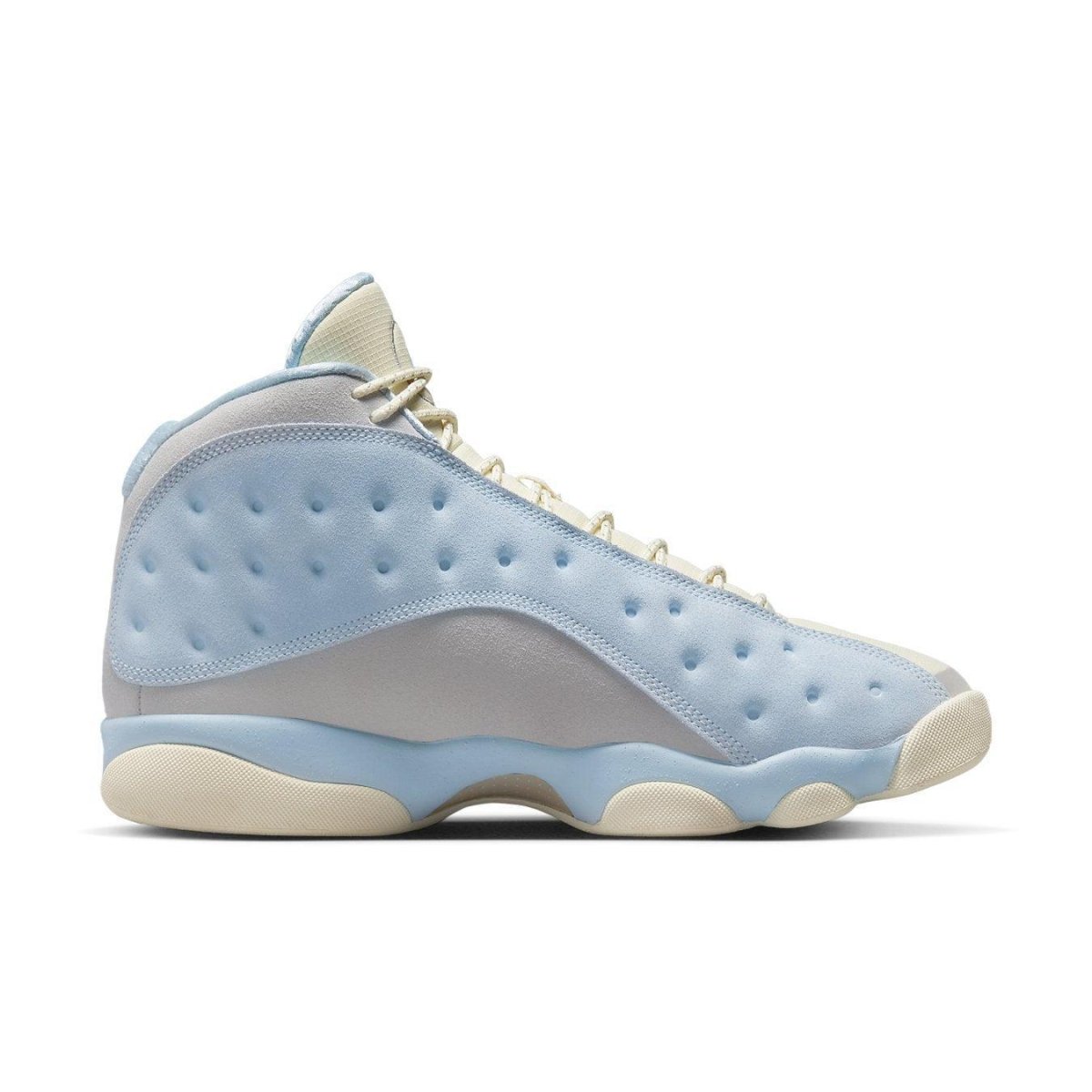 Air Jordan 13 Retro SoleFly 'I'd Rather Be Fishing' in pastel blue and cream, featuring suede and ripstop materials.