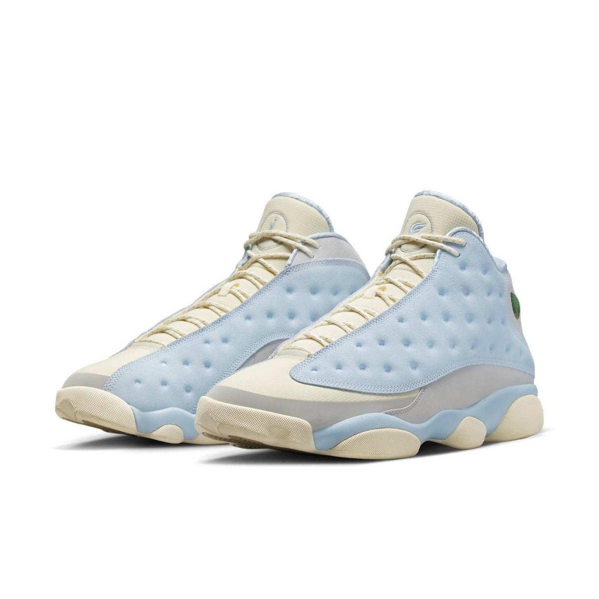 Jordan 13 Retro SoleFly 'I'd Rather Be Fishing' featuring pastel colors and unique textures