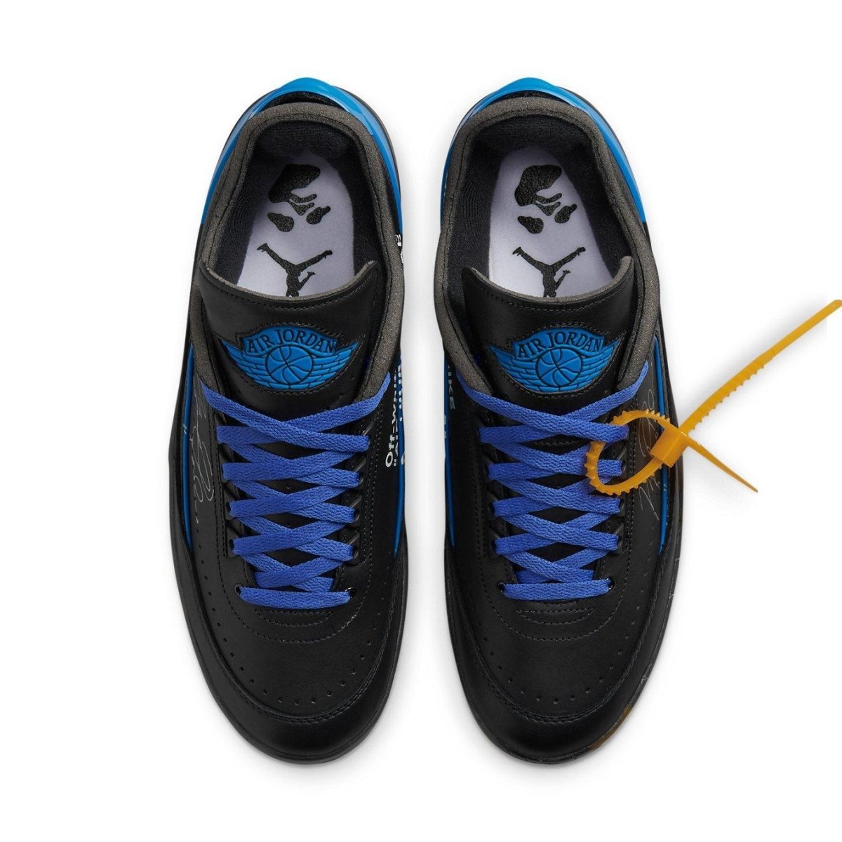 Off-White x Air Jordan 2 Retro Low SP black and blue sneaker top view