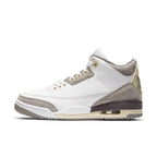 Air Jordan 3 Retro A Ma Maniére Women, featuring premium white leather and soft grey suede accents.